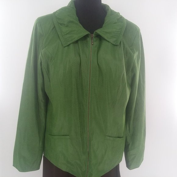 JM Collection Green Lightweight Jacket Size 16 3/$30 - Picture 3 of 9